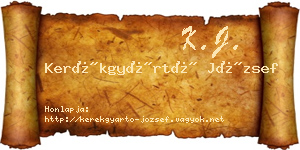 Kerékgyártó József névjegykártya
