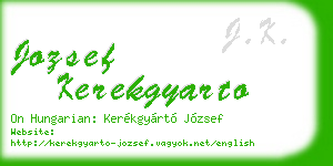 jozsef kerekgyarto business card